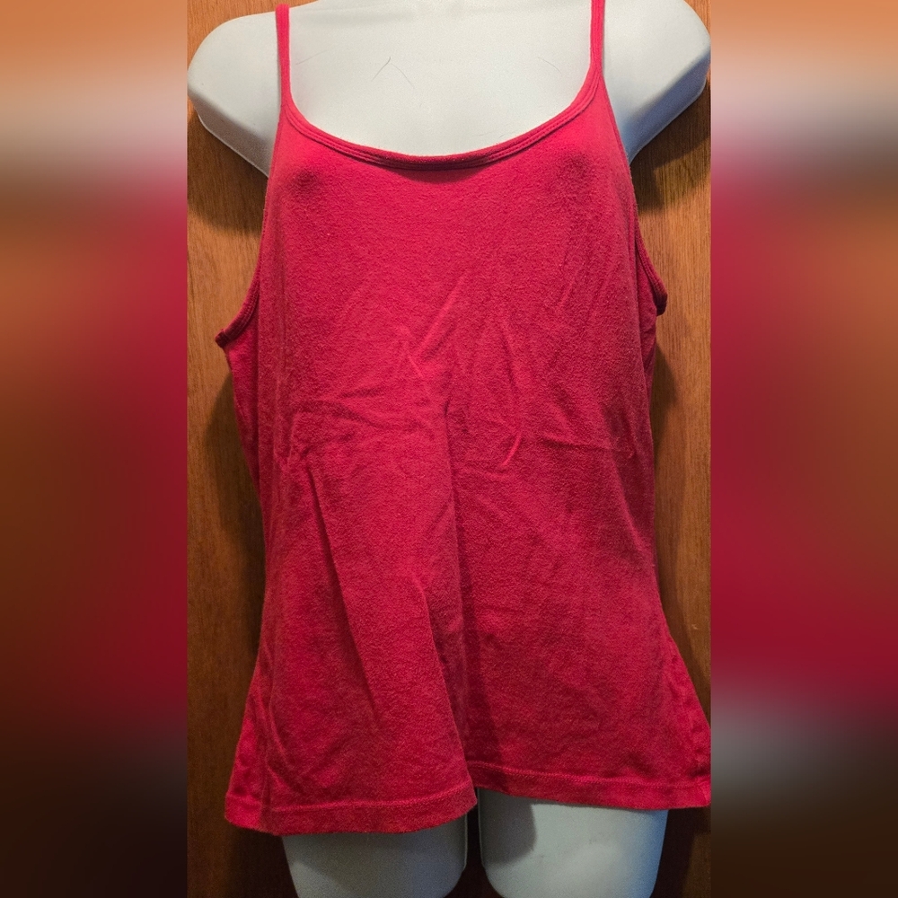Moda Red Tank Top Built In Shelf Bra SzM - Picture 2 of 6